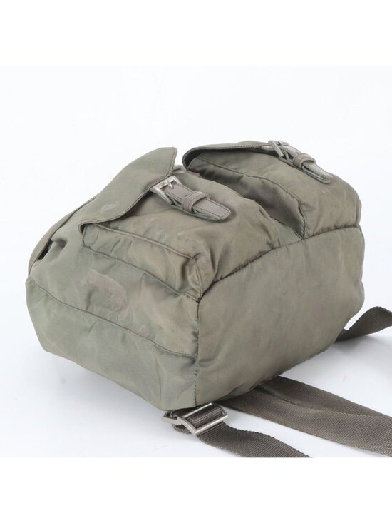Prada White Tessuto Nylon Triangle Logo Leather Backpack main image 6